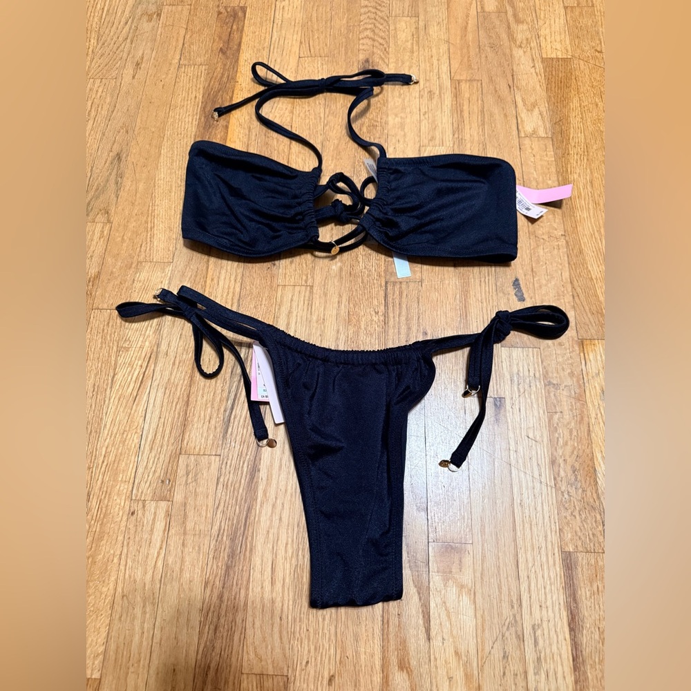 Victoria's Secret Black Brazilian String Bikini Set